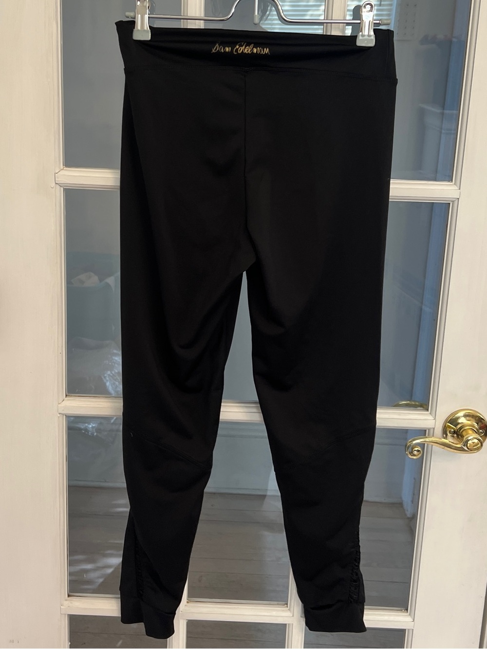SAM EDELMAN Women’s Black High Rise Scrunched Side Leggings Size M